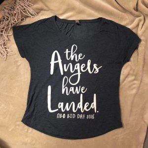 Pi Beta Phi Sorority Blue Bid Day V-Neck T-Shirt